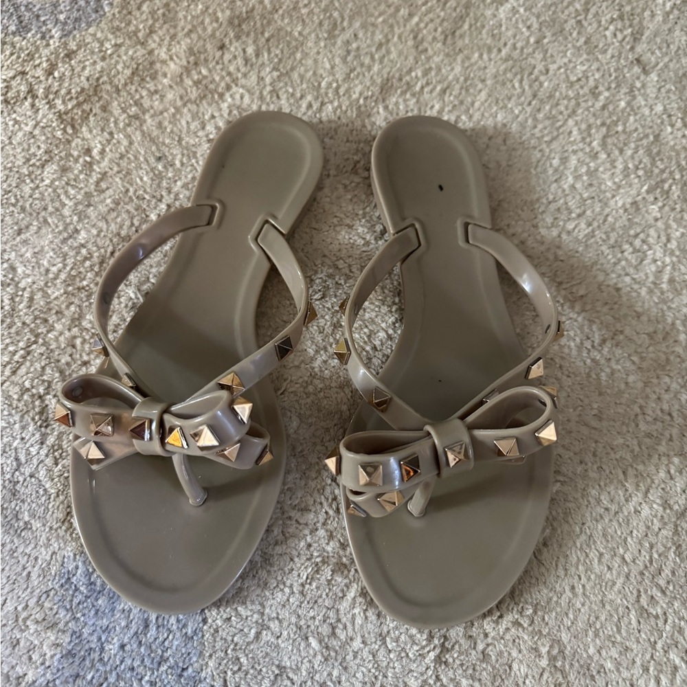 Cute studded flip flops